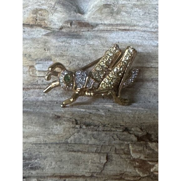 Swarovski Grasshopper Brooch Pin With Pave Crystals Retired - Picture 6 of 6